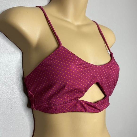 intimately free people Polka dot bralette Pink‎ And Orange Cut Out Detail Size M - Picture 2 of 12